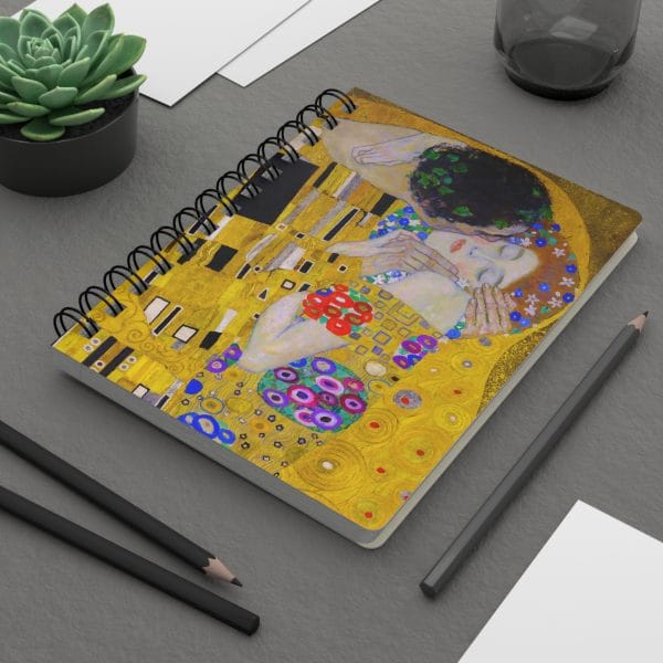 Gustav Klimt The Kiss - Artistic Spiral Bound Journal with Romantic Design - Ruled Line - Perfect for Writers and Dreamers - Image 8