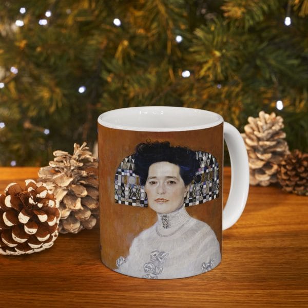 Gustav Klimt Portrait of Fritza Riedler - Artistic Ceramic Mug - Modern Abstract Design for Coffee Lovers - Image 2