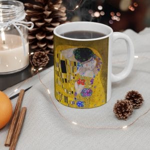 Gustav Klimt The Kiss Inspired Ceramic Mug - 11oz & 15oz - Unique Art Lover's Gift