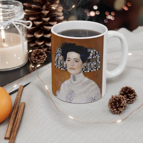 Gustav Klimt Portrait of Fritza Riedler - Artistic Ceramic Mug - Modern Abstract Design for Coffee Lovers - Image 6