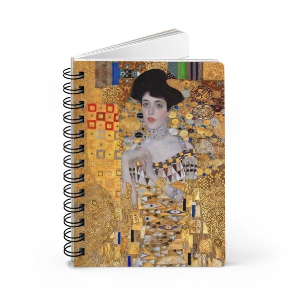 Gustav Klimt portrait of Adele Bloch-Bauer - Artistic Spiral Bound Journal - Ruled Line - Golden Influences Design for Creative Minds