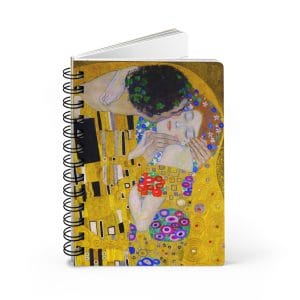 Gustav Klimt The Kiss - Artistic Spiral Bound Journal with Romantic Design - Ruled Line - Perfect for Writers and Dreamers