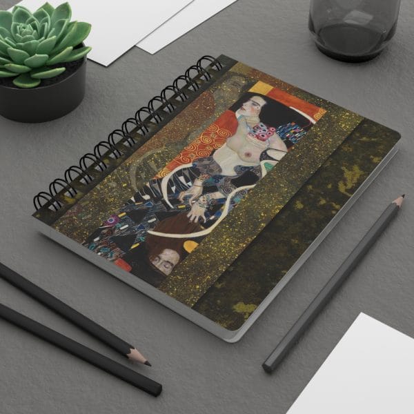Gustav Klimt Judith II - Artistic Spiral Bound Journal - Elegant Design for Creativity and Reflection - Image 8