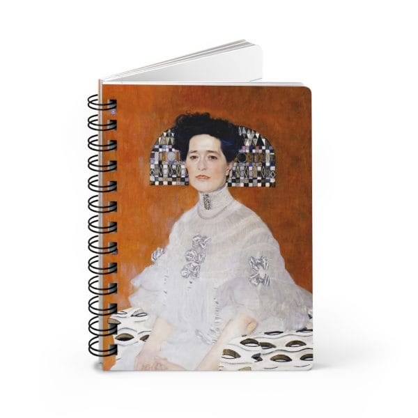 Gustav Klimt Portrait of Fritza Riedler  - Artistic Spiral Bound Journal - Ruled Line - Elegant Design for Creative Minds