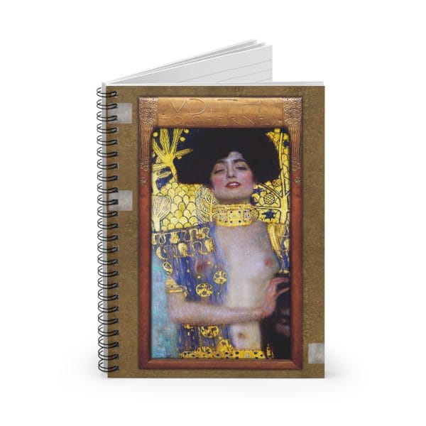 Gustav Klimt - Judith & The Head of Holofernes - Artistic Spiral Notebook - Ruled Lines with Vintage Elegance