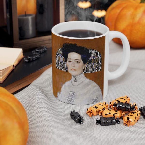 Gustav Klimt Portrait of Fritza Riedler - Artistic Ceramic Mug - Modern Abstract Design for Coffee Lovers - Image 3