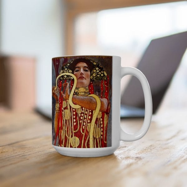 Gustav Klimt - Medicine - Detail - Bohemian Animal Art Ceramic Mug - 11oz & 15oz - Image 7