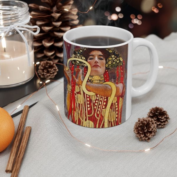 Gustav Klimt - Medicine - Detail - Bohemian Animal Art Ceramic Mug - 11oz & 15oz - Image 10