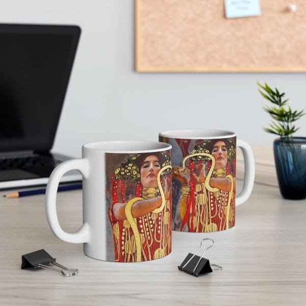 Gustav Klimt - Medicine - Detail - Bohemian Animal Art Ceramic Mug - 11oz & 15oz - Image 11