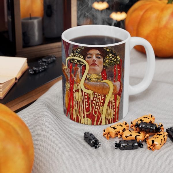 Gustav Klimt - Medicine - Detail - Bohemian Animal Art Ceramic Mug - 11oz & 15oz - Image 12