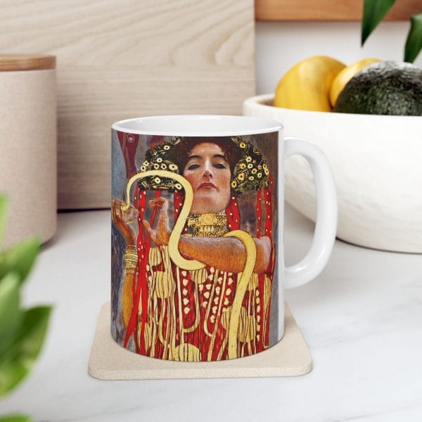 Gustav Klimt - Medicine - Detail - Bohemian Animal Art Ceramic Mug - 11oz & 15oz - Image 13