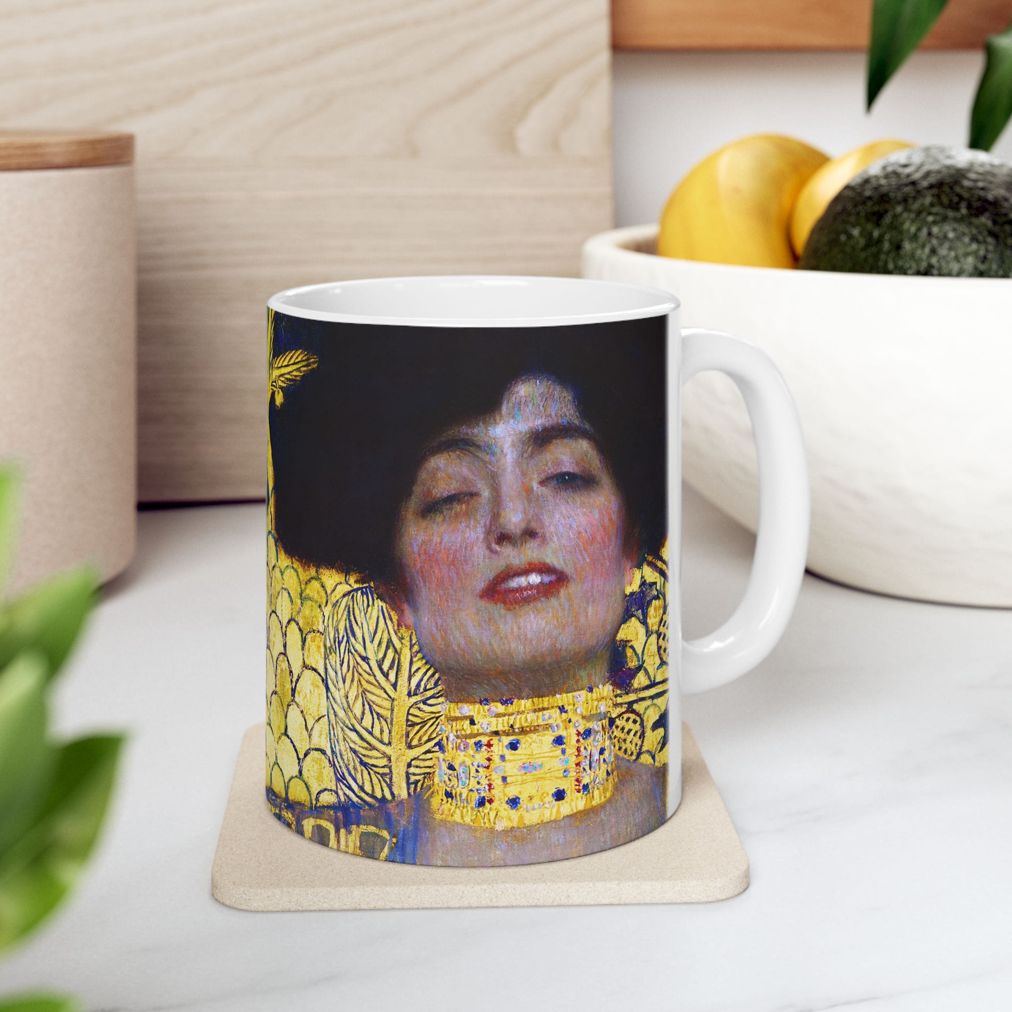 Gustav Klimt - Judith & The Head of Holofernes - Artistic Ceramic Mug - 11oz & 15oz | Perfect for Coffee Lovers and Art Enthusiasts - Image 3