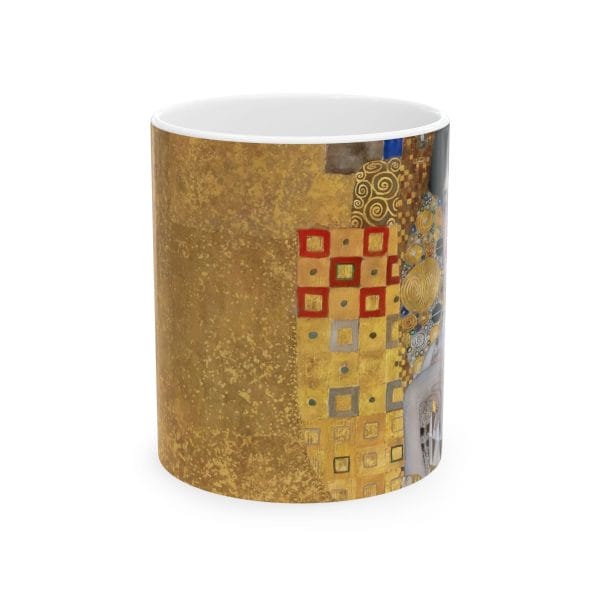 Gustav Klimt Portrait of Adele Bloch-Bauer - Golden Abstract Ceramic Coffee Mug - Elegant Design for Art Lovers - Image 3