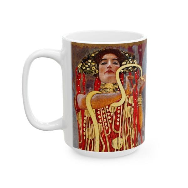Gustav Klimt - Medicine - Detail - Bohemian Animal Art Ceramic Mug - 11oz & 15oz - Image 4