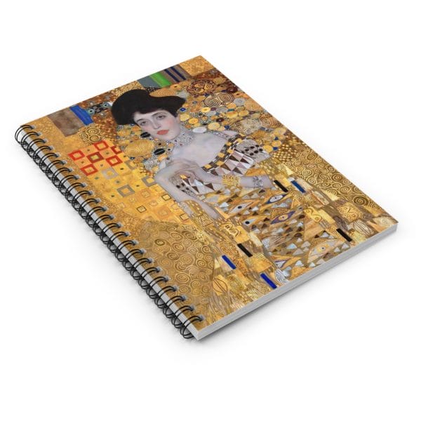 Gustav Klimt portrait of Adele Bloch-Bauer - Elegant Golden Spiral Notebook - Ruled Line for Art Lovers - Image 5
