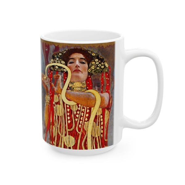 Gustav Klimt - Medicine - Detail - Bohemian Animal Art Ceramic Mug - 11oz & 15oz - Image 6