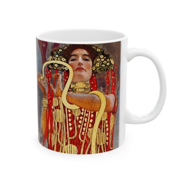Gustav Klimt - Medicine - Detail - Bohemian Animal Art Ceramic Mug - 11oz & 15oz