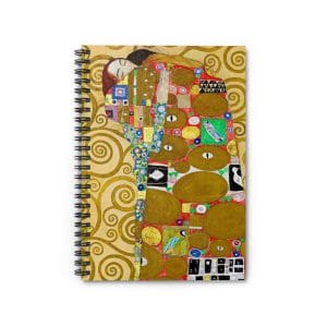 Gustav Klimt Fulfilment - Artistic Spiral Notebook - Featuring Abstract Gold Design