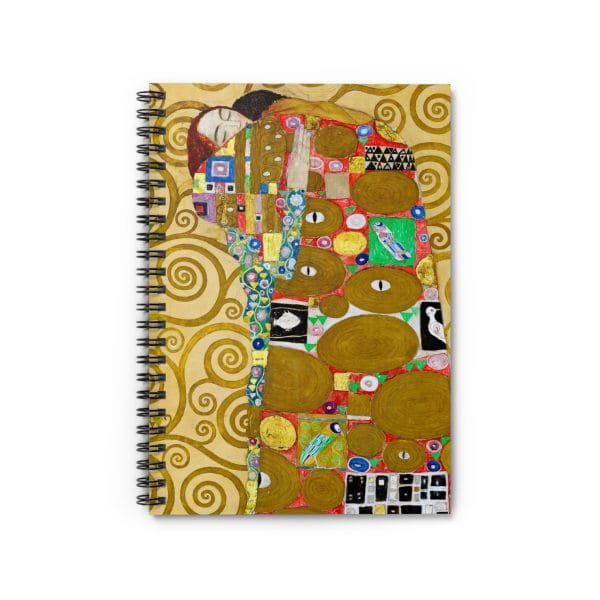 Gustav Klimt Fulfilment - Artistic Spiral Notebook - Featuring Abstract Gold Design