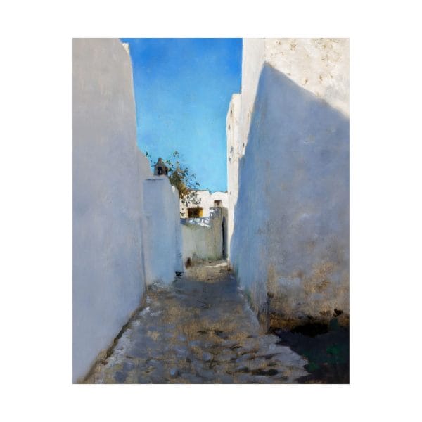 John Singer Sargent A Moroccan Street Scene 1879 - 1880 - Serene Matte Vertical Poster - Tranquil Alleyway Art Print - Image 10