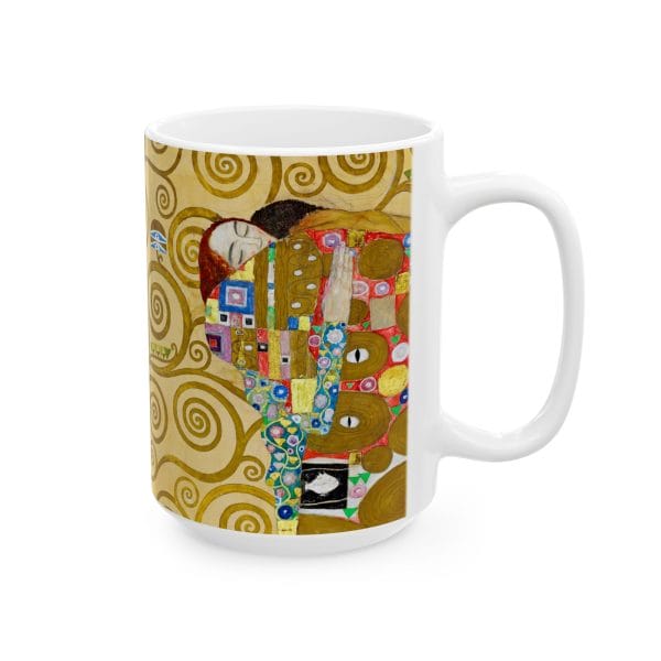 Gustav Klimt Fulfilment - Artistic Ceramic Mug - Unique Spiral Design for Coffee Lovers - Image 15
