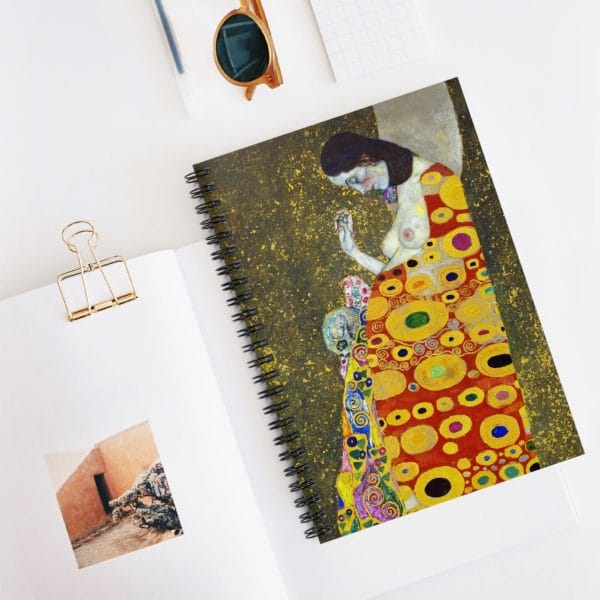 Gustav Klimt Hope II - Artistic Spiral Notebook - Colorful Abstract Design - Image 5