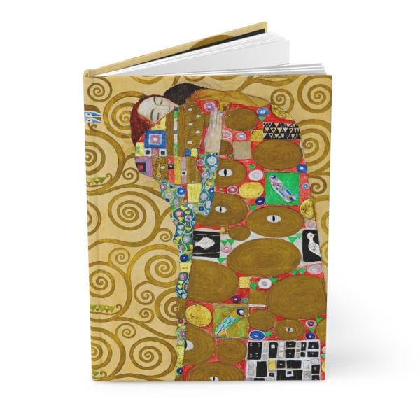 Gustav Klimt Fulfilment - Artistic Hardcover Line Ruled Journal with Elegant Swirl Design
