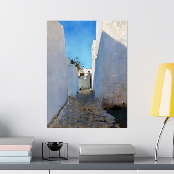 John Singer Sargent A Moroccan Street Scene 1879 - 1880 - Serene Matte Vertical Poster - Tranquil Alleyway Art Print - Image 4
