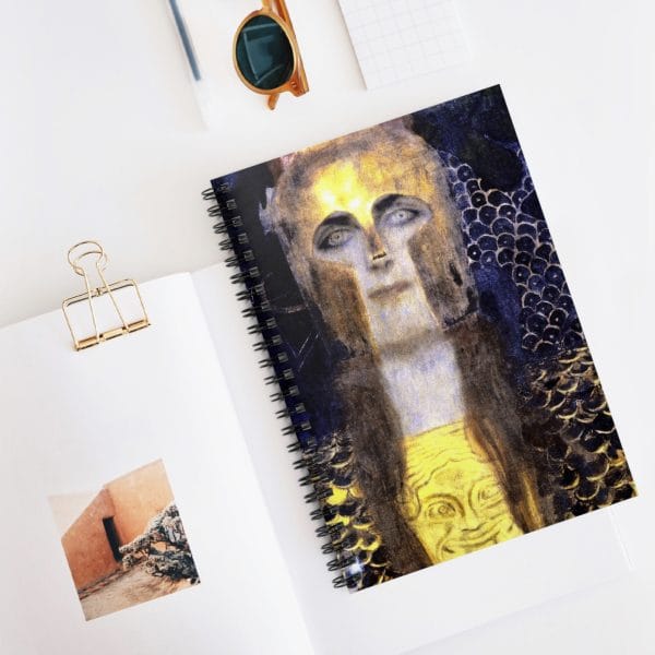 Gustav Klimt Pallas Athena - Mystical Spirit Spiral Notebook – Ruled Line for Creative Minds - Image 5