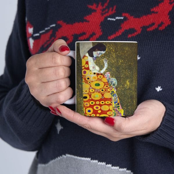 Gustav Klimt Hope II - Artistic Ceramic Mug - Colorful Abstract Design for Coffee Lovers - Image 11