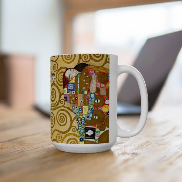 Gustav Klimt Fulfilment - Artistic Ceramic Mug - Unique Spiral Design for Coffee Lovers - Image 16