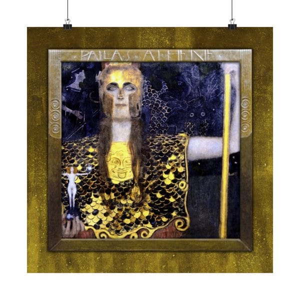 Gustav Klimt Pallas Athena - Matte Vertical Poster - Pallas Athena Artwork Print for Home Decor