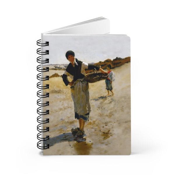 John Singer Sargent 1877 Sketch - Breton Woman with a Basket  - Artistic Spiral Bound Journal - Coastal Fisherwoman Design - Image 5