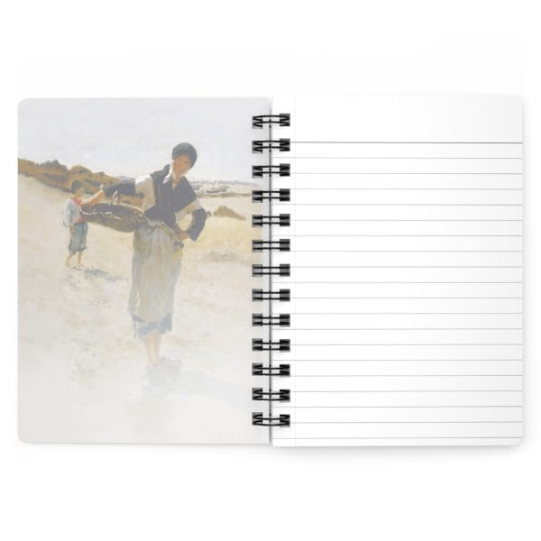 John Singer Sargent 1877 Sketch - Breton Woman with a Basket  - Artistic Spiral Bound Journal - Coastal Fisherwoman Design - Image 3