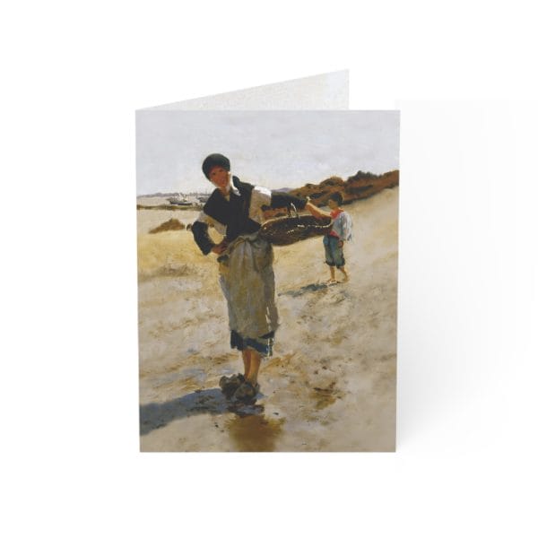John Singer Sargent 1877 Sketch - Breton Woman with a Basket  - Artistic Greeting Cards Set - 1 to 50 Pieces for Every Occasion