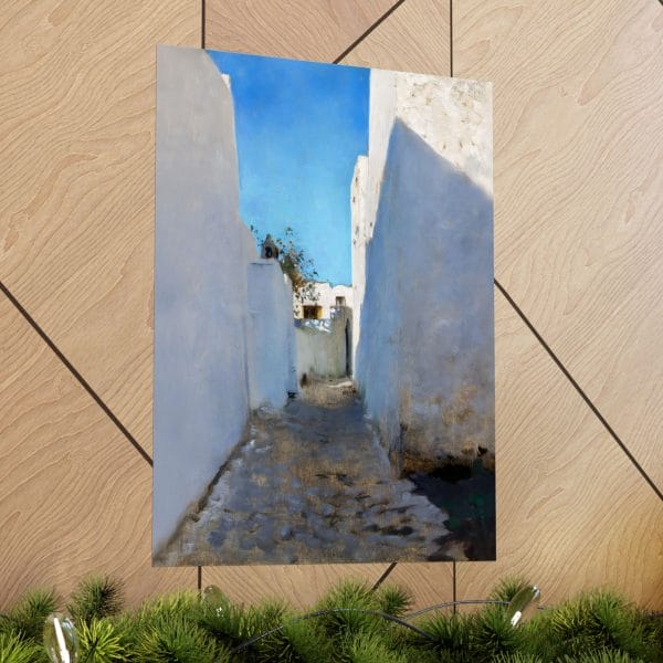 John Singer Sargent A Moroccan Street Scene 1879 - 1880 - Serene Matte Vertical Poster - Tranquil Alleyway Art Print - Image 3