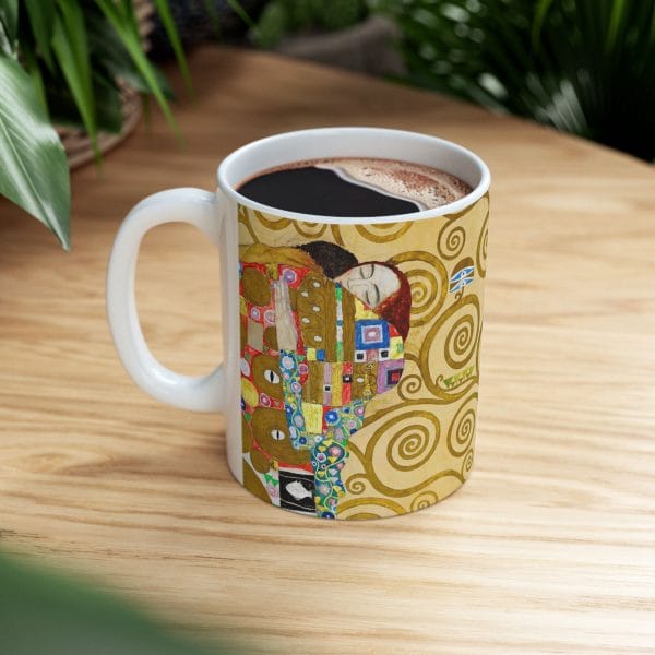 Gustav Klimt Fulfilment - Artistic Ceramic Mug - Unique Spiral Design for Coffee Lovers - Image 8