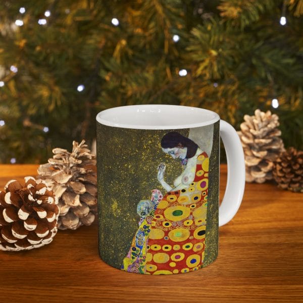 Gustav Klimt Hope II - Artistic Ceramic Mug - Colorful Abstract Design for Coffee Lovers - Image 9