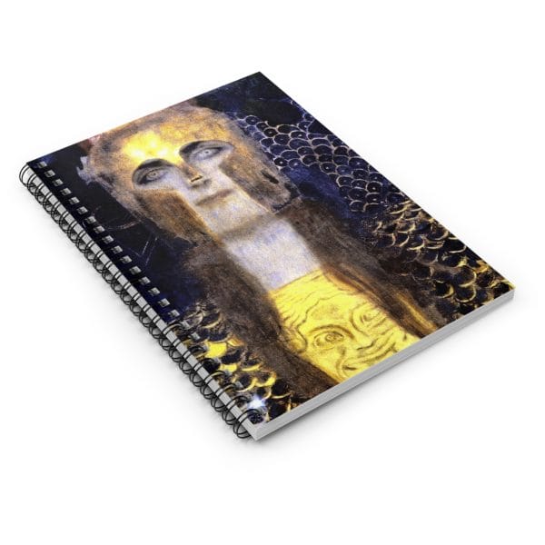 Gustav Klimt Pallas Athena - Mystical Spirit Spiral Notebook – Ruled Line for Creative Minds - Image 3