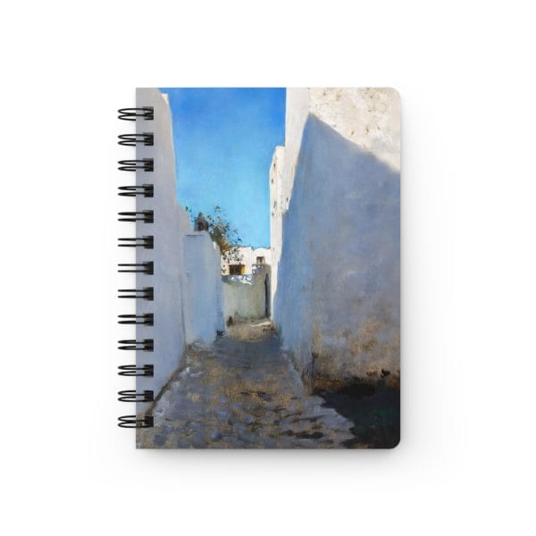 John Singer Sargent A Moroccan Street Scene 1879 - 1880 - Meditative Spiral Bound Journal - Serene Street Scene Design