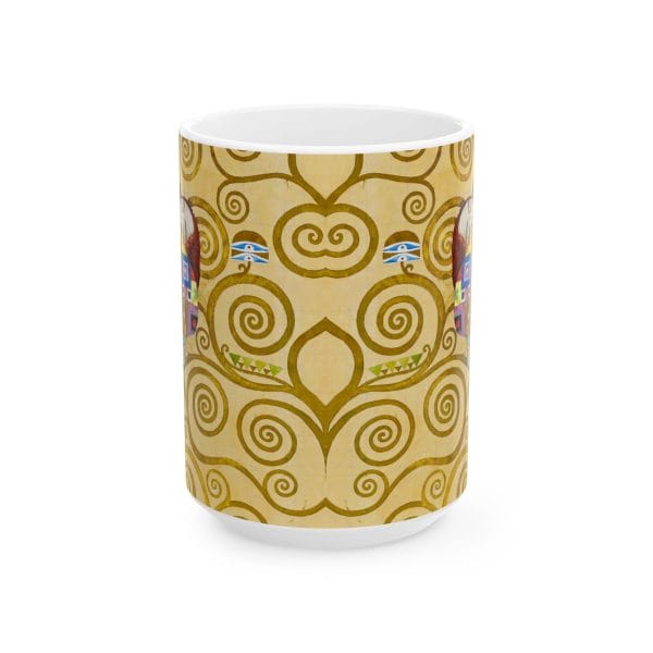 Gustav Klimt Fulfilment - Artistic Ceramic Mug - Unique Spiral Design for Coffee Lovers - Image 12