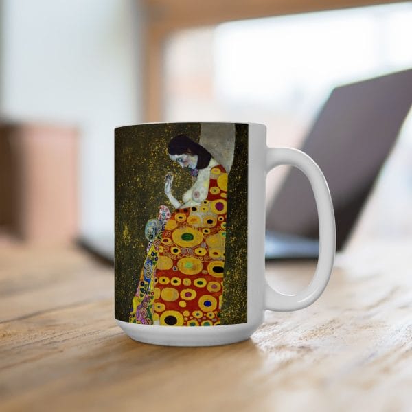 Gustav Klimt Hope II - Artistic Ceramic Mug - Colorful Abstract Design for Coffee Lovers - Image 17