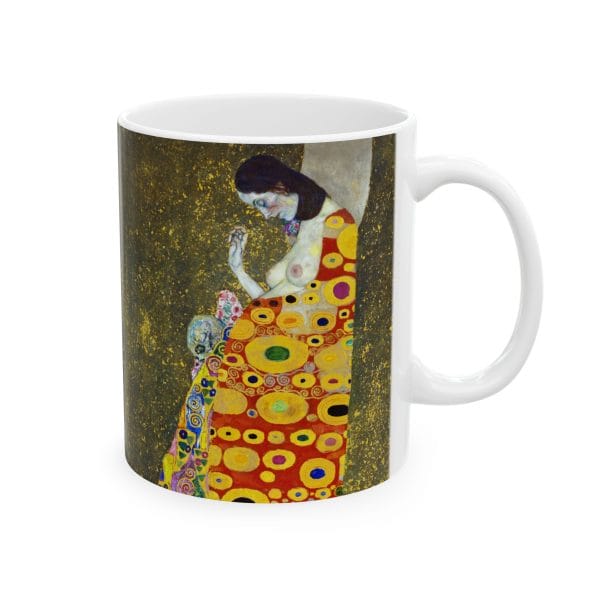 Gustav Klimt Hope II - Artistic Ceramic Mug - Colorful Abstract Design for Coffee Lovers