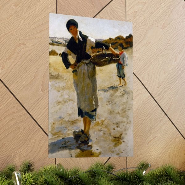 John Singer Sargent 1877 Sketch - Breton Woman with a Basket  - Vintage Coastal Matte Vertical Poster - Seaside Art Print for Home Decor - Image 7