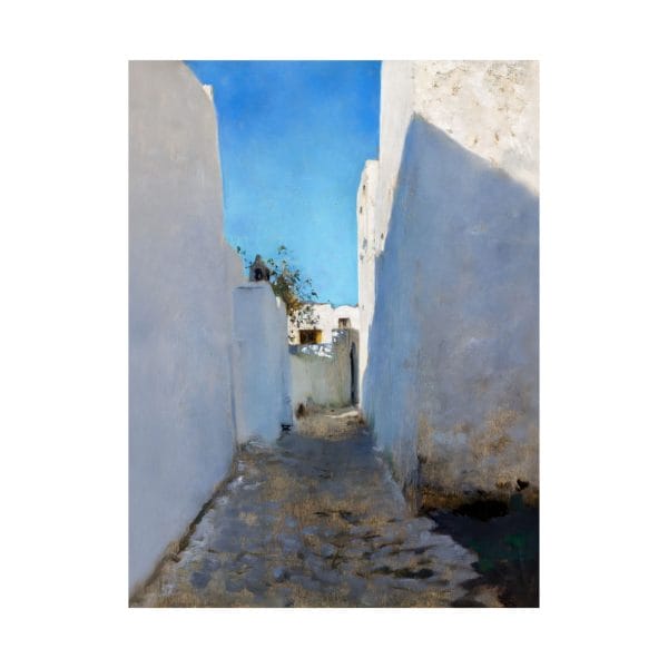 John Singer Sargent A Moroccan Street Scene 1879 - 1880 - Serene Matte Vertical Poster - Tranquil Alleyway Art Print - Image 7