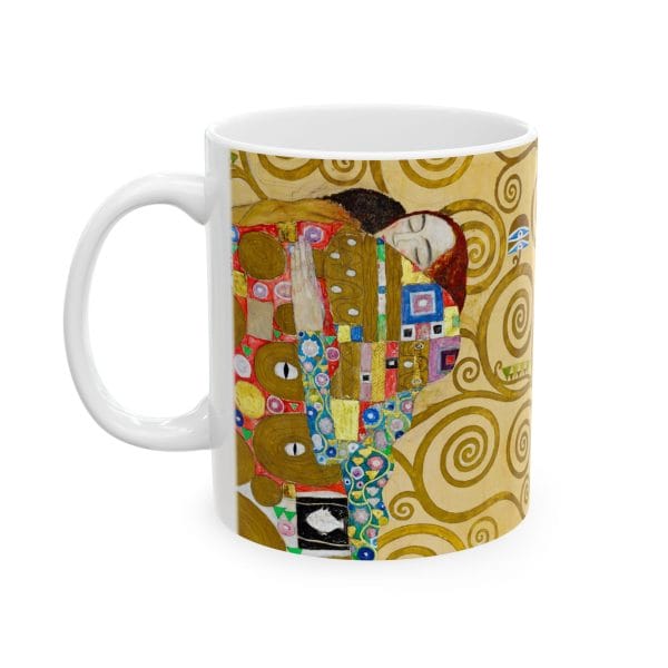 Gustav Klimt Fulfilment - Artistic Ceramic Mug - Unique Spiral Design for Coffee Lovers - Image 4