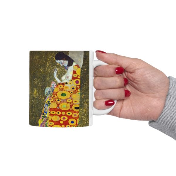 Gustav Klimt Hope II - Artistic Ceramic Mug - Colorful Abstract Design for Coffee Lovers - Image 12
