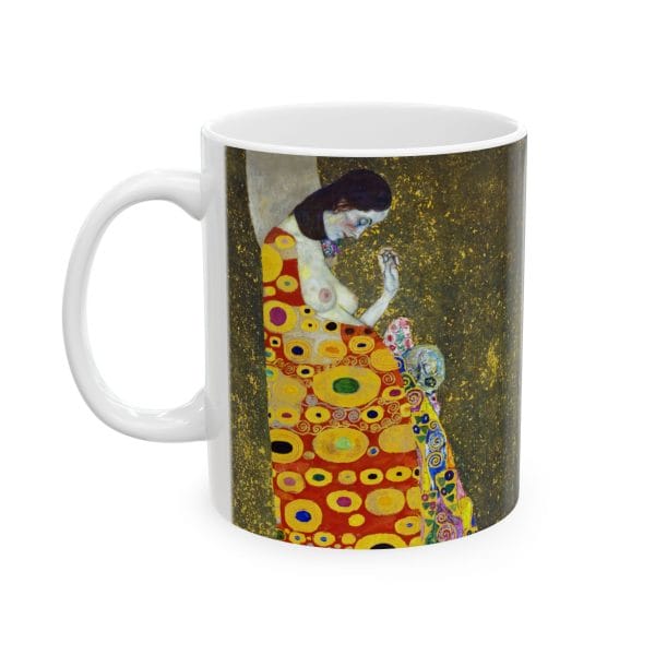 Gustav Klimt Hope II - Artistic Ceramic Mug - Colorful Abstract Design for Coffee Lovers - Image 4