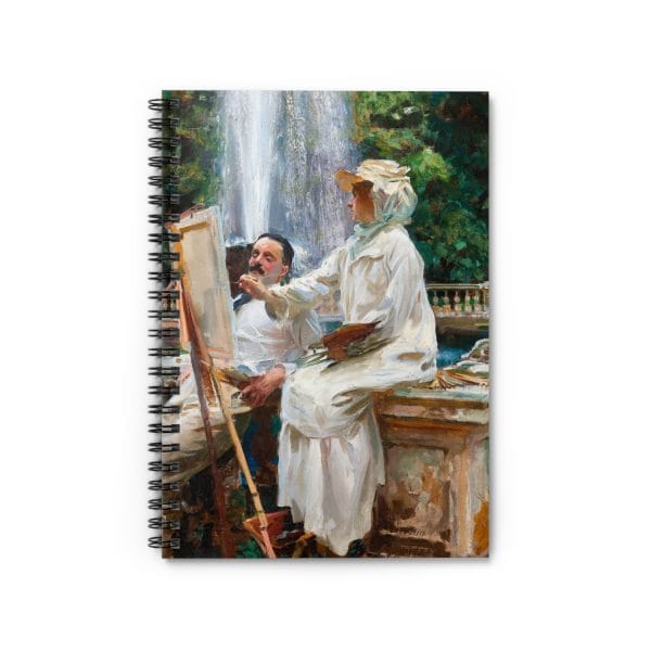 John Singer Sargent Masterpiece - The Fountain at Villa Torlonia, Artistic Spiral Notebook - Vintage Painting Design for Creative Souls - Image 2