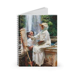 John Singer Sargent Masterpiece - The Fountain at Villa Torlonia, Artistic Spiral Notebook - Vintage Painting Design for Creative Souls